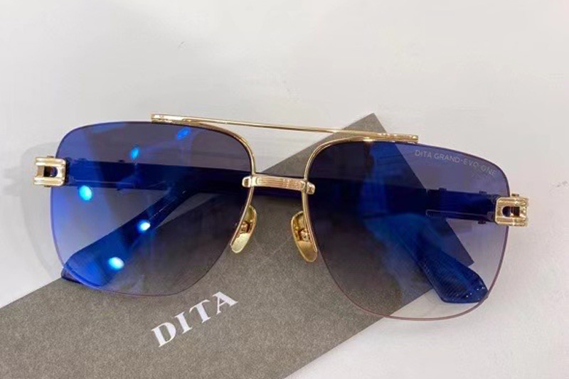 DT GRAND EVO ONE Sunglasses In Gold Blue Gradient Blue