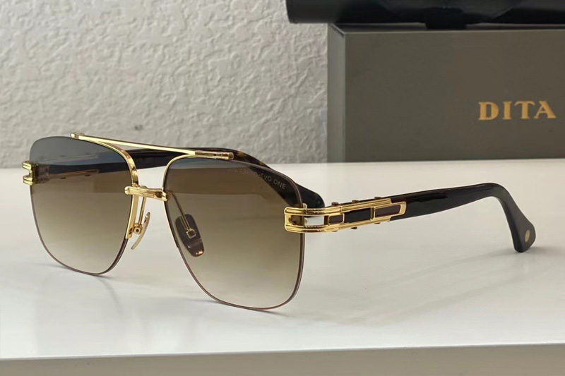 DT GRAND EVO ONE Sunglasses In Gold Tortoise Gradient Brown