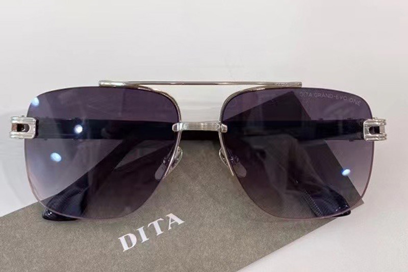 DT GRAND EVO ONE Sunglasses In Silver Black Gradient Grey