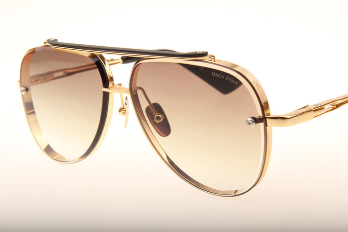 DT Mach Eight Sunglasses In Gold Gradient Brown