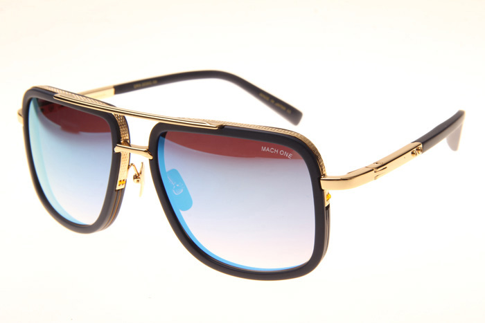 DT Mach One Sunglasses In Black Gold Blue Flash