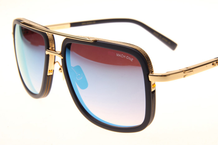 DT Mach One Sunglasses In Black Gold Blue Flash