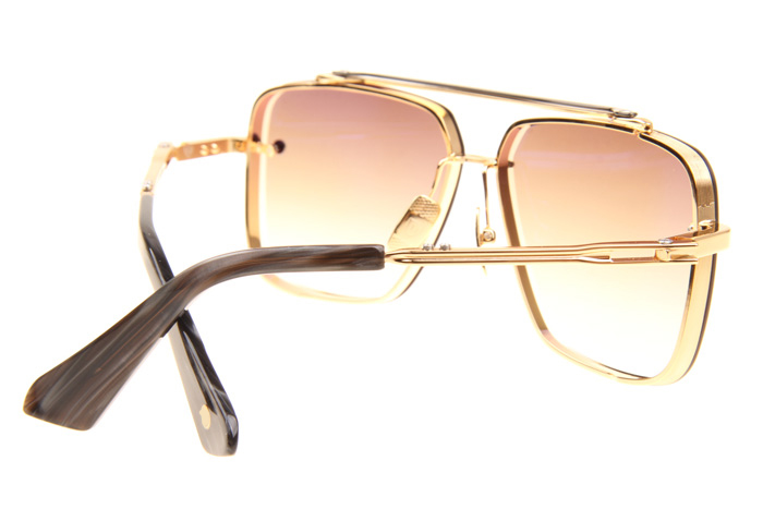 DT Mach Six Sunglasses In Gold Gradient Brown