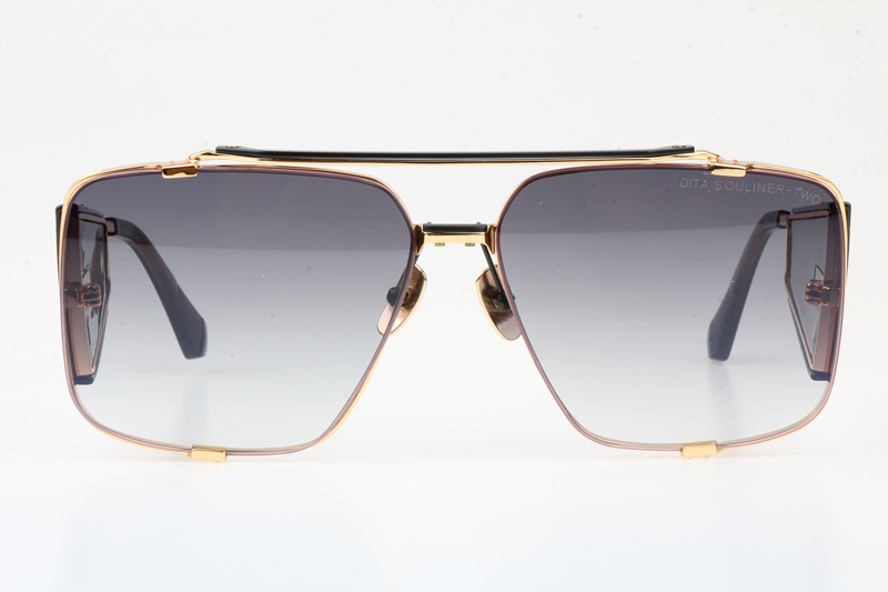 DT SOULINER TWO Sunglasses In Gold Gradient Grey