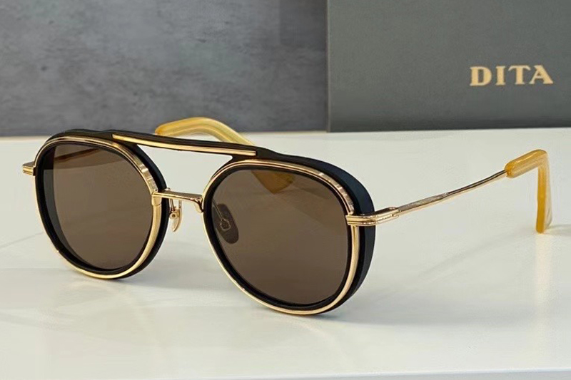 DT SPACECRAFT Sunglasses In Black Gold Brown Lens