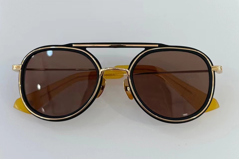 DT SPACECRAFT Sunglasses In Black Gold Brown Lens