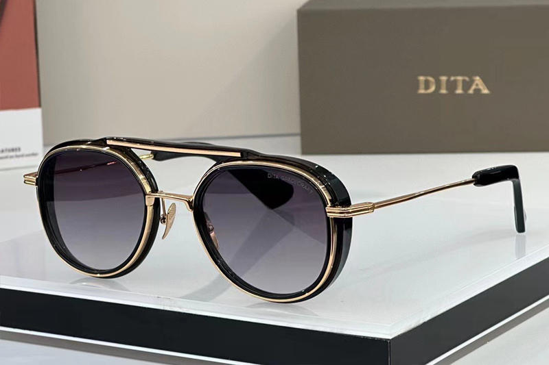 DT SPACECRAFT Sunglasses In Black Gold Gradient Grey Lens