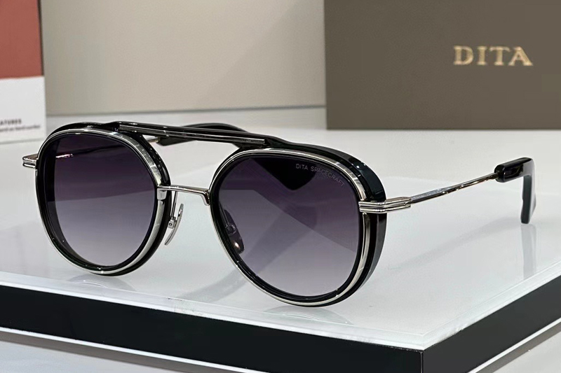 DT SPACECRAFT Sunglasses In Black Silver Gradient Grey Lens