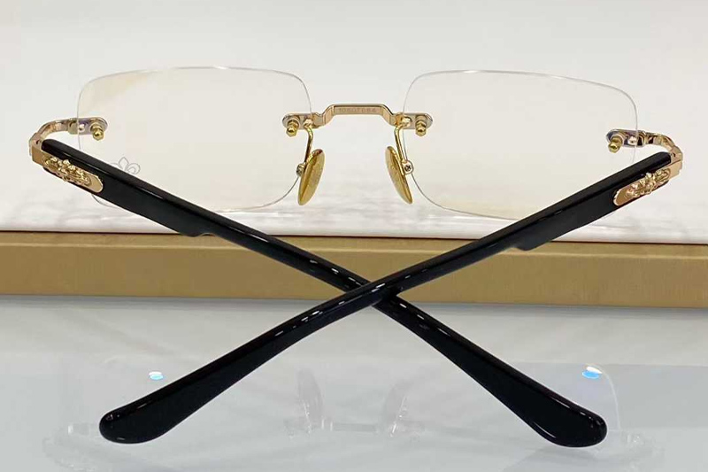 Deep I Eyeglasses Gold Black