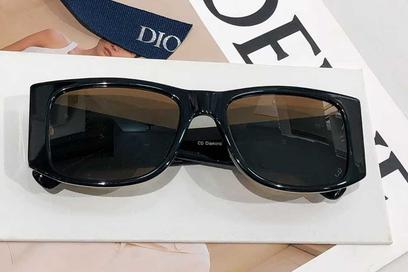 Diamond S10F Sunglasses Black Gold Brown