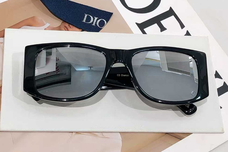 Diamond S10F Sunglasses Black Silver Mirror