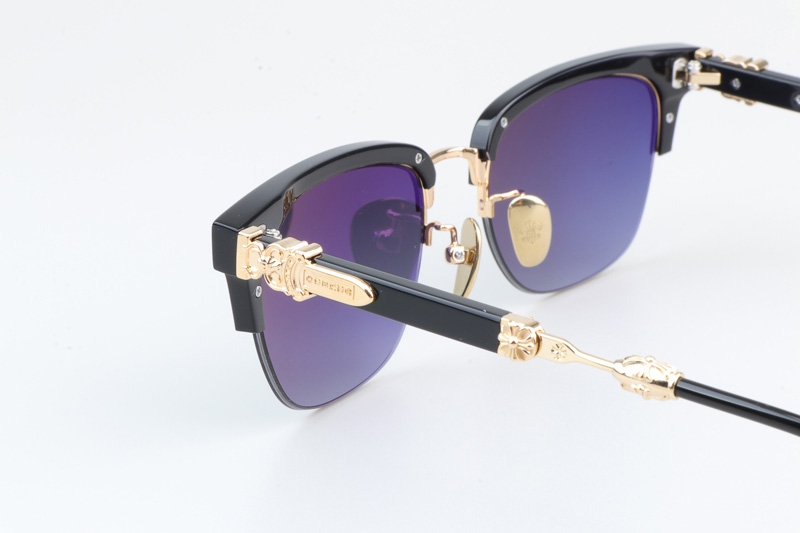 Evagilist Sunglasses Black Gold Gradient Blue