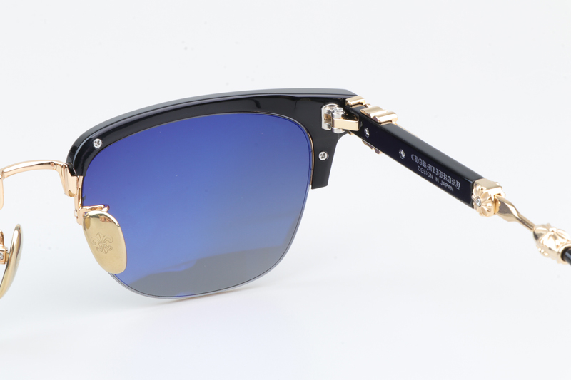Evagilist Sunglasses Black Gold Gradient Blue