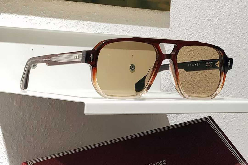Evans Sunglasses Red Transparent Light Brown