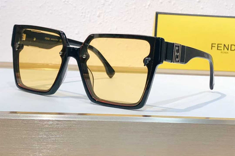 FE23027 Sunglasses Black Yellow