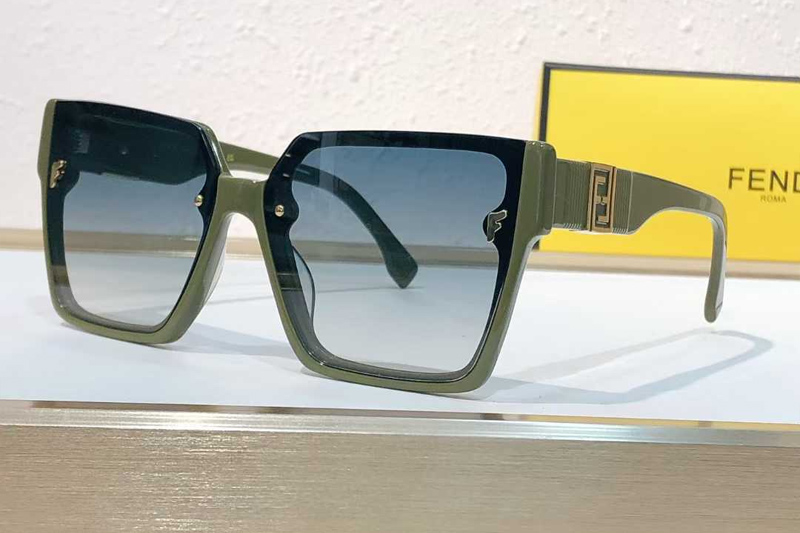 FE23027 Sunglasses Green Gradient Blue