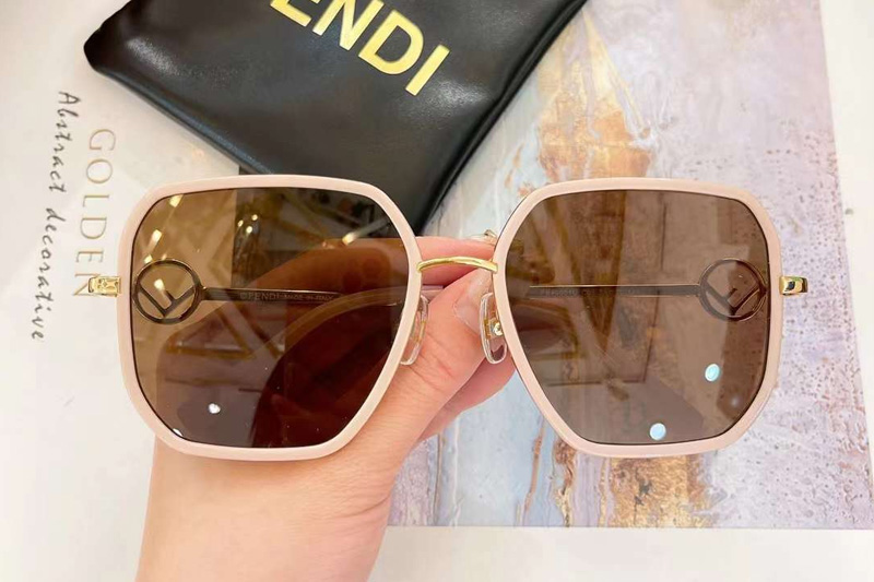 FE40031U Sunglasses Pink Gold Brown