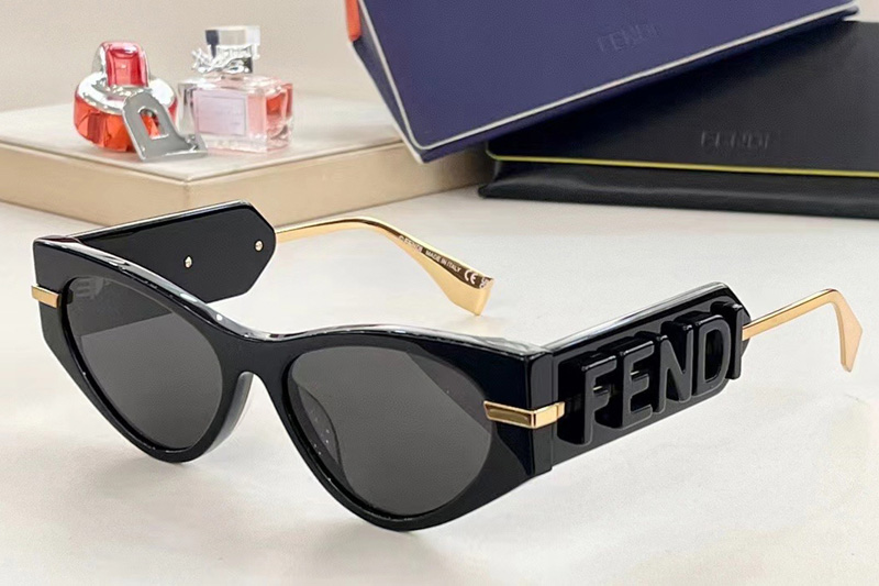 FE40121 Sunglasses In Black Gold