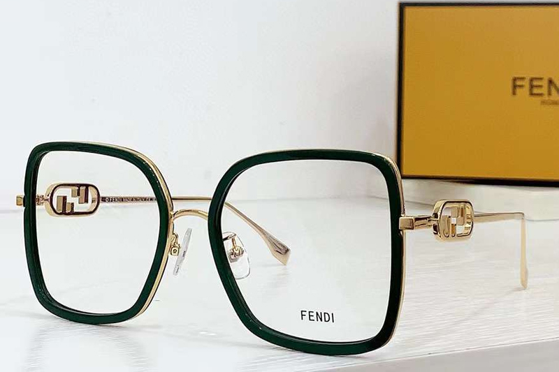 FE40201F Eyeglasses Green Gold