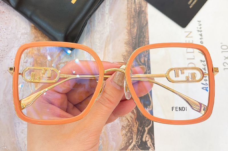 FE40201F Eyeglasses Orange Gold