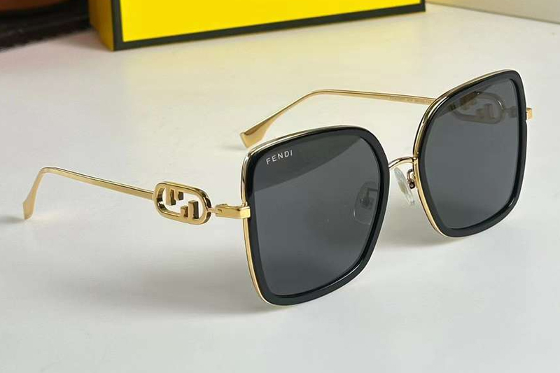 FE40201F Sunglasses Black Gold Gray