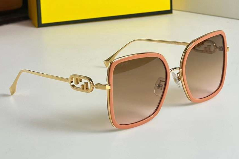 FE40201F Sunglasses Orange Gold Gradient Pink
