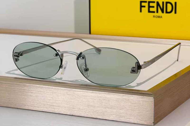 FE4075US Sunglasses Silver Green