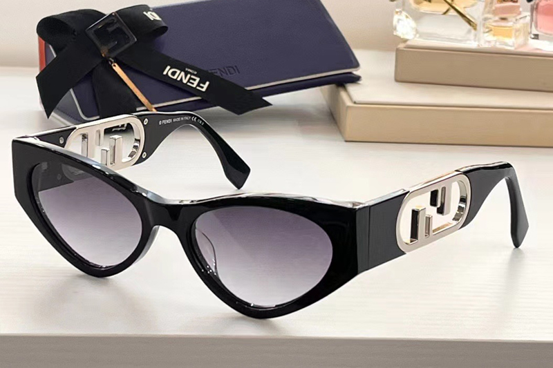 FF FOL029 Sunglasses In Black Silver