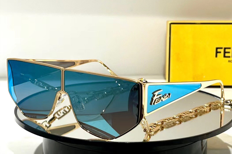 FF M0093S Sunglasses In Gold Blue
