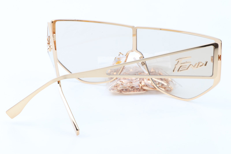 FF M0093S Sunglasses In Gold Coffee