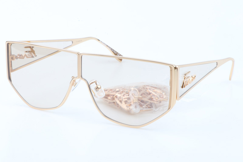 FF M0093S Sunglasses In Gold Coffee