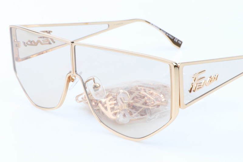 FF M0093S Sunglasses In Gold Coffee