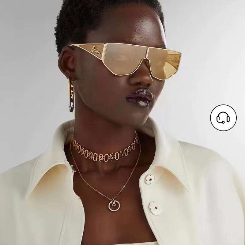 FF M0093S Sunglasses In Gold Yellow