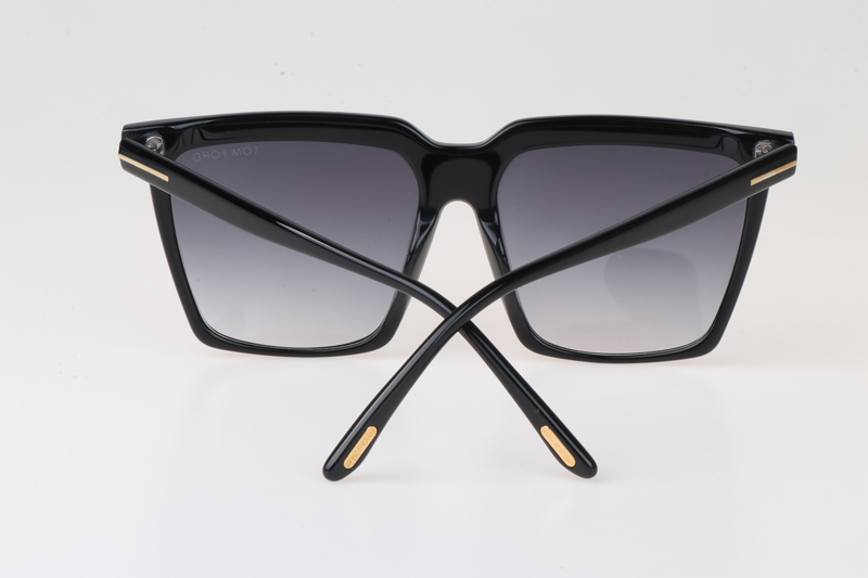 FT0764 Sunglasses In Black Gradient Grey