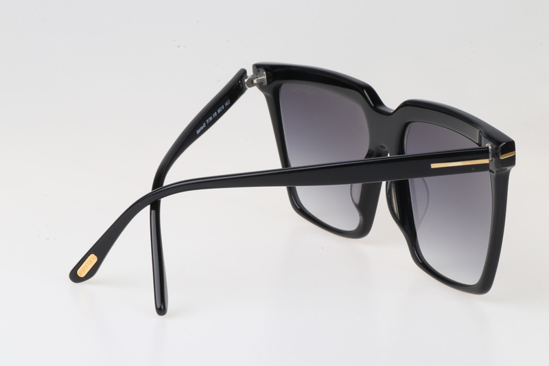 FT0764 Sunglasses In Black Gradient Grey