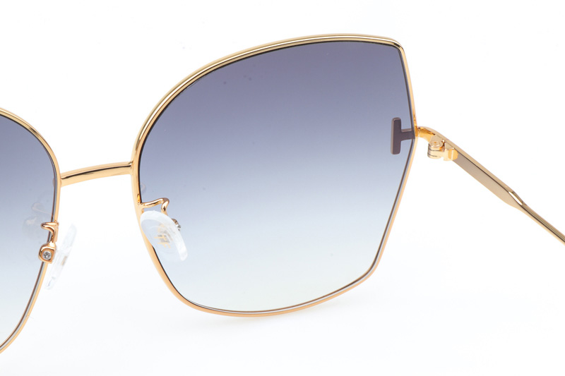 FT0951 Sunglasses In Gold Black Gradient Blue