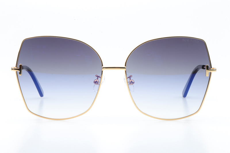 FT0951 Sunglasses In Gold Black Gradient Blue