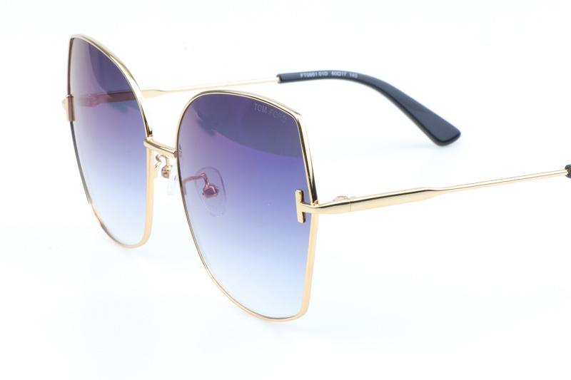 FT0951 Sunglasses In Gold Black Gradient Blue