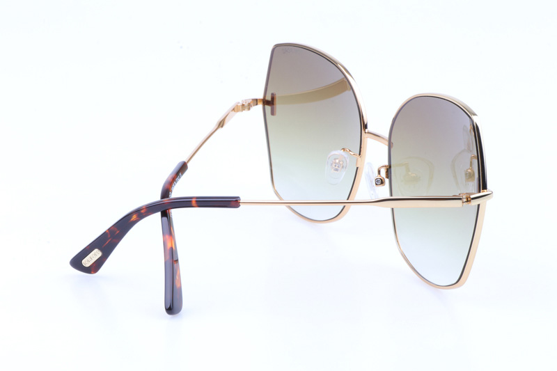 FT0951 Sunglasses In Gold Tortoise Gradient Brown