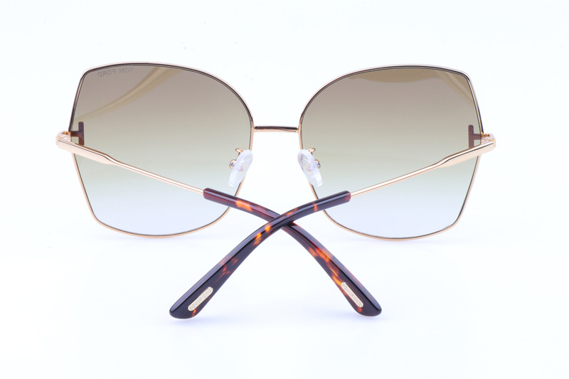 FT0951 Sunglasses In Gold Tortoise Gradient Brown