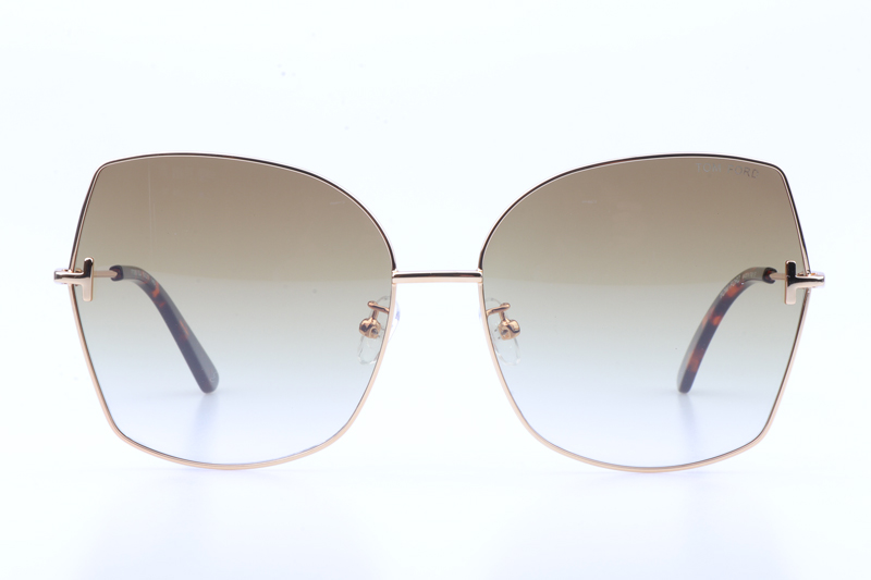 FT0951 Sunglasses In Gold Tortoise Gradient Brown