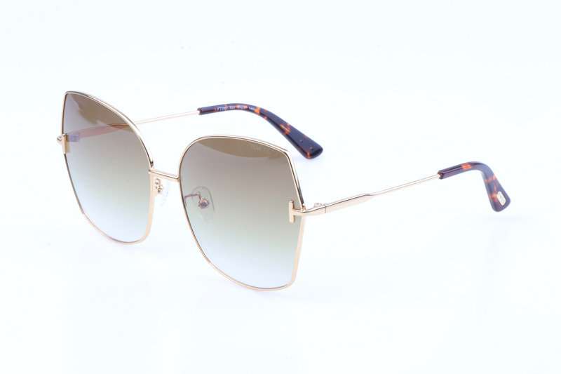 FT0951 Sunglasses In Gold Tortoise Gradient Brown