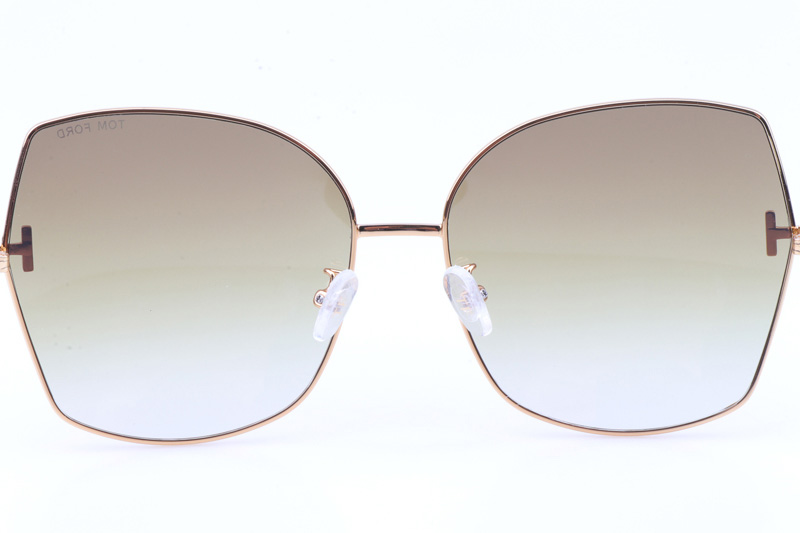 FT0951 Sunglasses In Gold Tortoise Gradient Brown