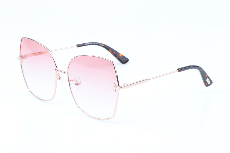 FT0951 Sunglasses In Gold Tortoise Gradient Pink