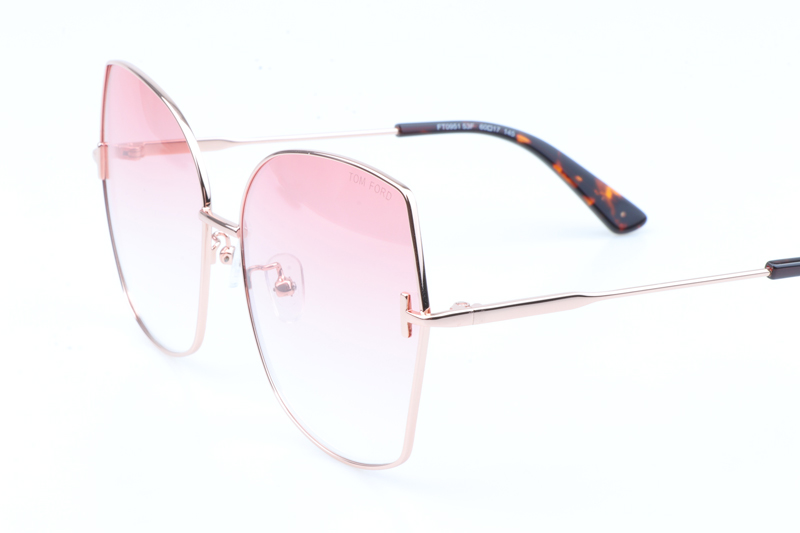 FT0951 Sunglasses In Gold Tortoise Gradient Pink