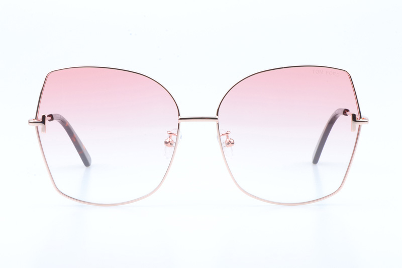 FT0951 Sunglasses In Gold Tortoise Gradient Pink