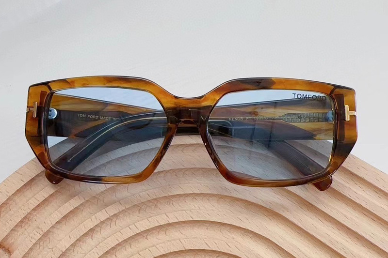 FT0989S Sunglasses In Tortoise Blue