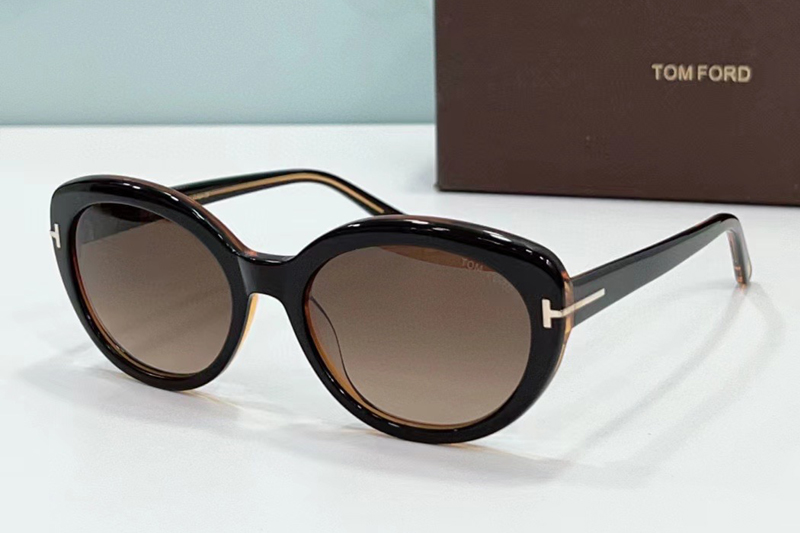 FT1009 Sunglasses In Black Brown