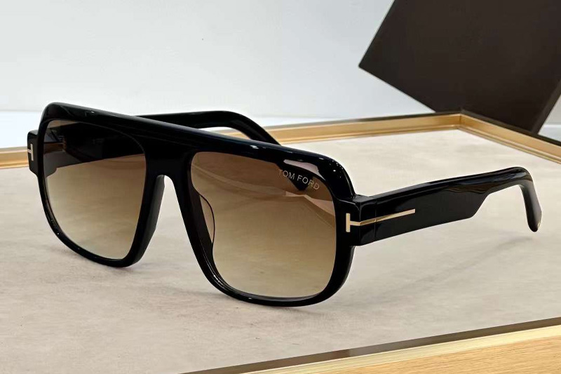 FT1101 Sunglasses Black Gradient Brown