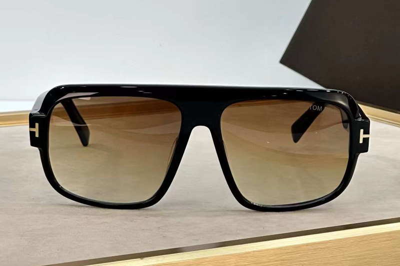 FT1101 Sunglasses Black Gradient Brown